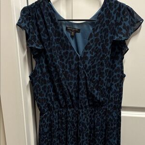 Banana Republic Navy Leopard Print Midi Dress